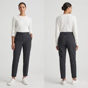 H&M Conscious Womens 12 Dark Gray Glen Plaid Slim Fit Ankle Dress Pants 32x27